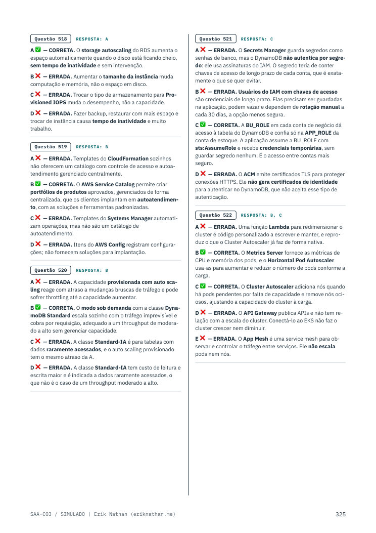Página de respostas comentadas do Simulado